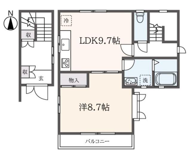京王井の頭線 永福町駅 徒歩6分 2階建 築26年(1LDK/2階)の間取り写真