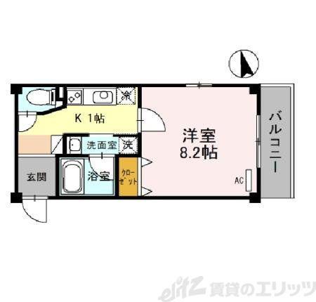メゾンアンシャンテ(1K/2階)の間取り写真