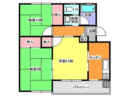 めぞん美薗(3K/2階)の間取り写真