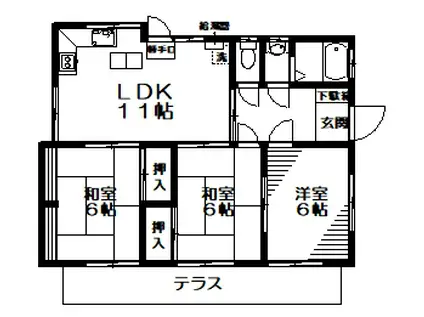 サンマドカ(3LDK/1階)の間取り写真