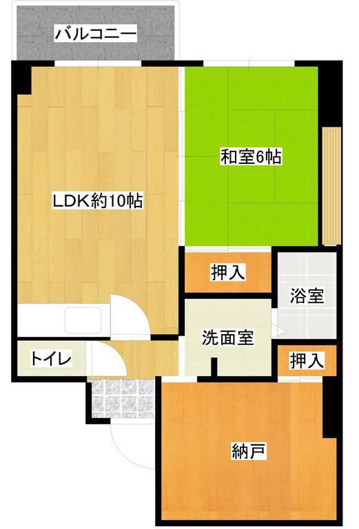 緑地MIビル(1SLDK/4階)の間取り写真