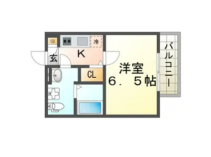 WING(1K/3階)の間取り写真