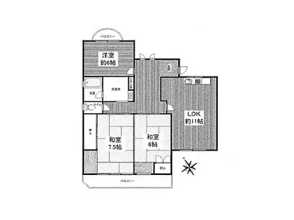 ロイヤル丘上(3LDK/3階)の間取り写真