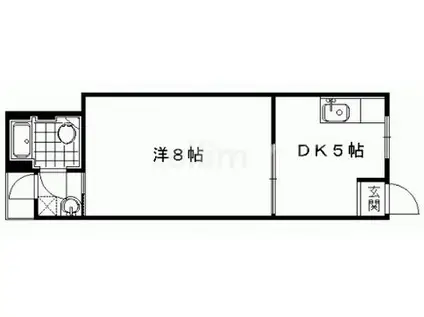 北大入小堀マンション(1DK/1階)の間取り写真