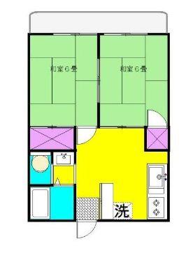 ハイツ豊光(2DK/2階)の間取り写真