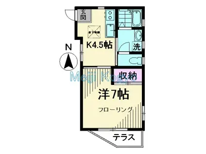 大岡山マンション(1K/1階)の間取り写真