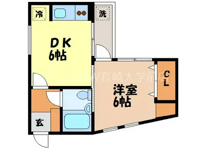三愛ビル1(1DK/3階)の間取り写真