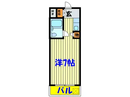 エクセルシオール長田(ワンルーム/7階)の間取り写真