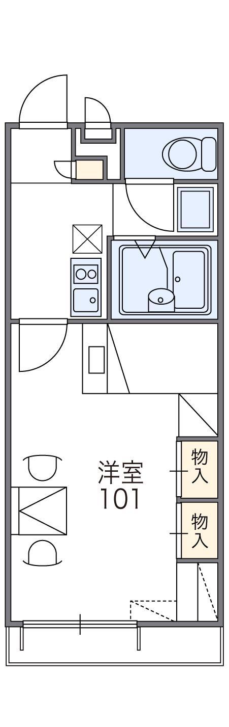 レオパレス東原(1K/2階)の間取り写真