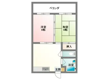 守マンション(2LDK/4階)の間取り写真