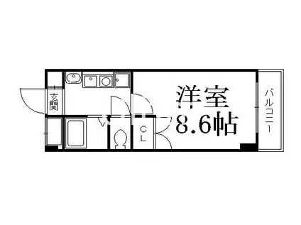 ラ・フェンテ友(1K/2階)の間取り写真