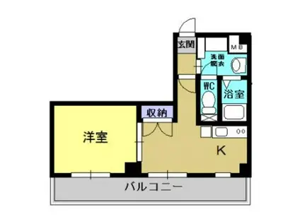 スプリングハイム(1DK/5階)の間取り写真