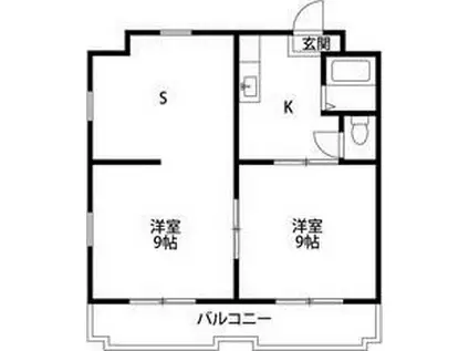 ボンセジュールナガイ(2K/5階)の間取り写真