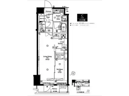 AXAS代々木八幡アジールコート(1LDK/4階)の間取り写真