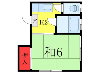 コーポNS(1K/2階)の間取り写真