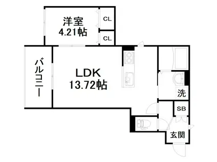 VILLA西ノ京(1LDK/1階)の間取り写真
