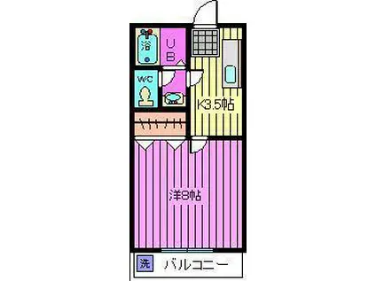 トヤマハイツI(1K/1階)の間取り写真