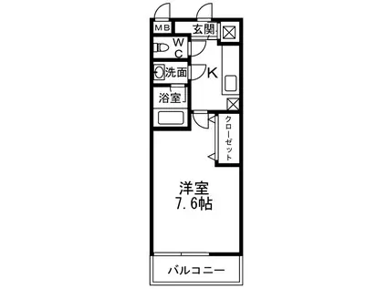 フジパレス楠町(1K/2階)の間取り写真