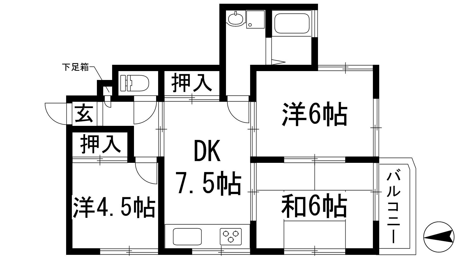 ハートランド(3DK/2階)の間取り写真
