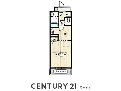 アヴニールタカラ 野洲市小篠原(1K/2階)の間取り写真