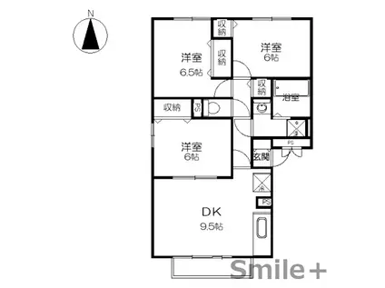 セジュールユウキ(3LDK/3階)の間取り写真