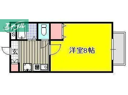 ミレニアム富町(1K/2階)の間取り写真