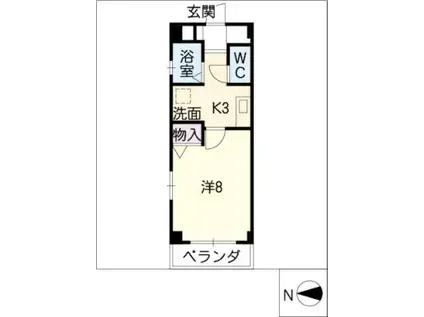 セレニール和合II(1K/2階)の間取り写真