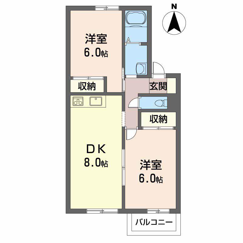 コルキスソード(2DK/2階)の間取り写真