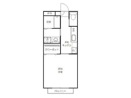 グレイスコート吉岡南II(1K/2階)の間取り写真