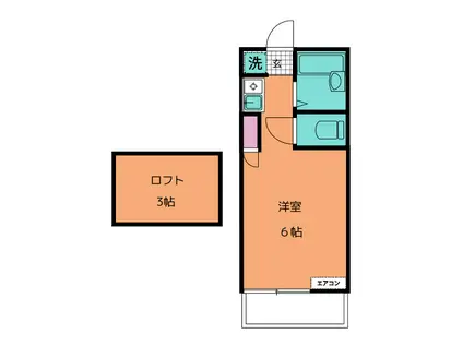 パークヒル(ワンルーム/2階)の間取り写真