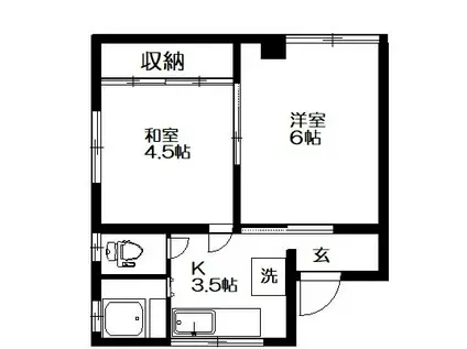 野口マンション(2K/3階)の間取り写真