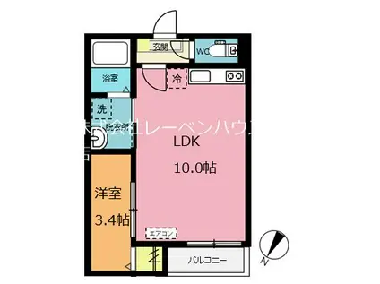 ジャック北本I(1LDK/3階)の間取り写真