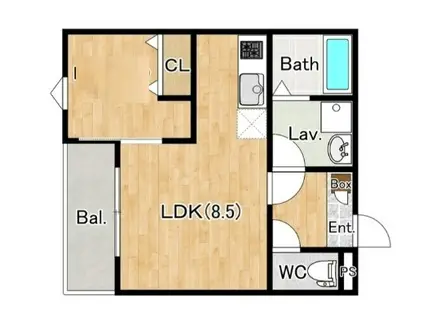 ジーメゾン八千代エスト(1LDK/2階)の間取り写真