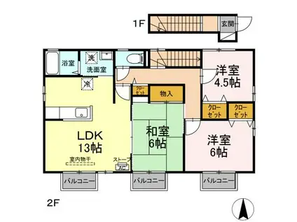 セジュールフィールモア(3LDK/2階)の間取り写真