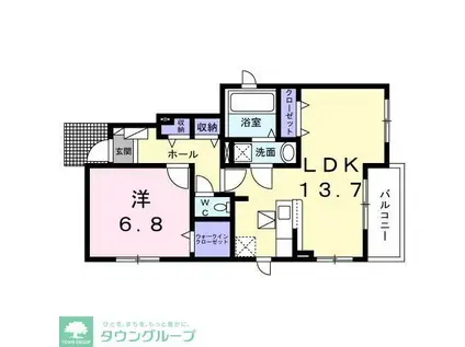 ホフヌング弐番館(1LDK/1階)の間取り写真