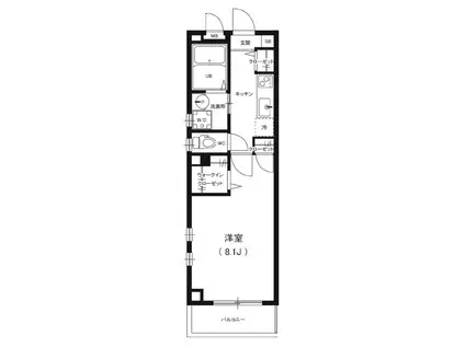 リブリ・カーサ横浜三ツ沢(1K/4階)の間取り写真