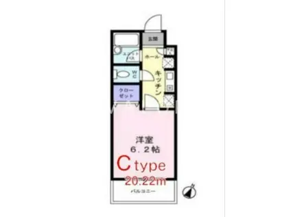 マーガレットハイツII(1K/2階)の間取り写真