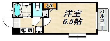 アメニティハイツ須磨寺(1K/2階)の間取り写真