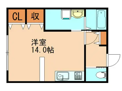 原田ビル(ワンルーム/2階)の間取り写真