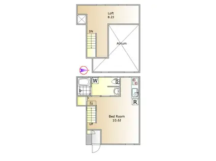 アマランタイン中目黒(ワンルーム/1階)の間取り写真