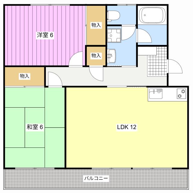 アースウィング(2LDK/3階)の間取り写真
