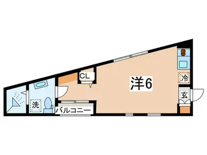 ソリッド大倉山(ワンルーム/3階)の間取り写真