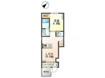 ソラティオ桜(1LDK/1階)の間取り写真