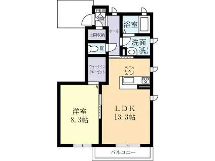 TRINITY III(1LDK/1階)の間取り写真