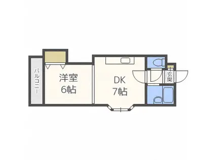 エスポアール平岸(1DK/2階)の間取り写真
