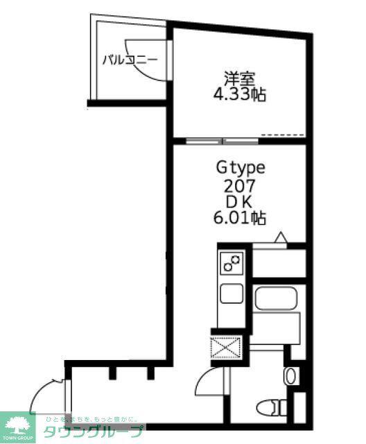 U RESIDENCE武蔵小山(1DK/1階)の間取り写真