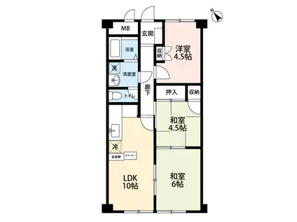 ベルメゾン藤沢(3LDK/3階)の間取り写真