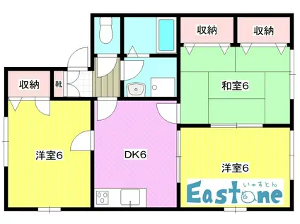 ウエストヒルズ西紫原A棟(3DK/1階)の間取り写真