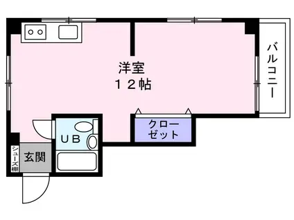 大沢ビル(1K/2階)の間取り写真