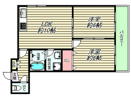 ワイズレジデンス花園(2LDK/5階)の間取り写真